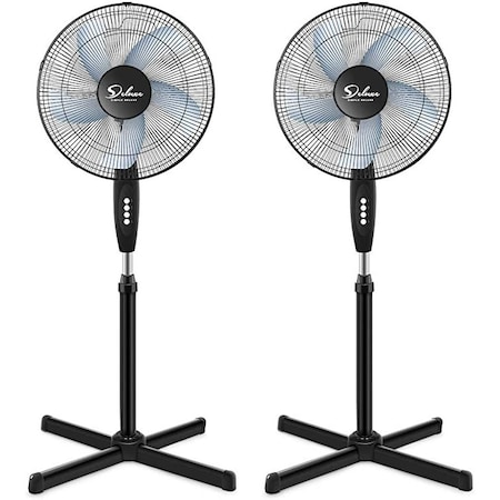 Ipower HealSmart Pedestal Stand Fan, 16 Inch, Black HIFANXSTAND16X2